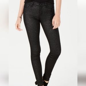 Hudson-Nico Midrise‎ Super Skinny-Black Crackle-Size 28